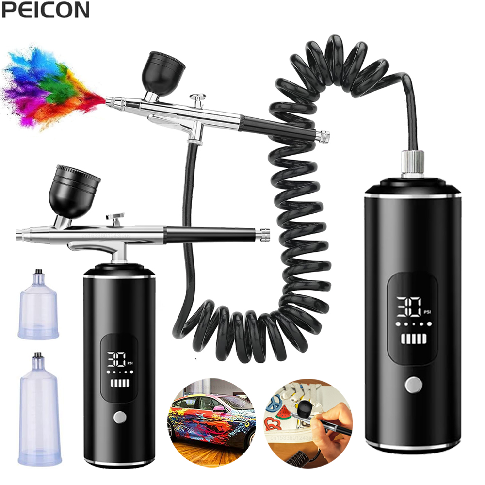 Airbrush Kit With Mini Compressor - 압축기가있는 에어 브러시 휴대용 에어 브러시