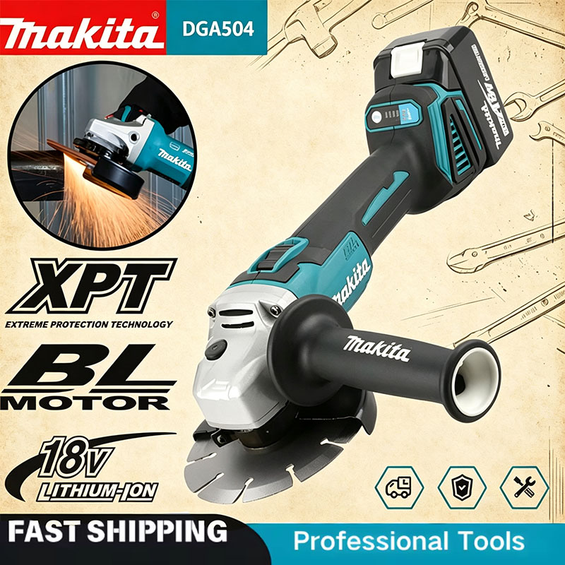 Brushless Angle Grinder Battery Powered - 마키타 DGA504 18V 6.0Ah 125mm 브러시리스