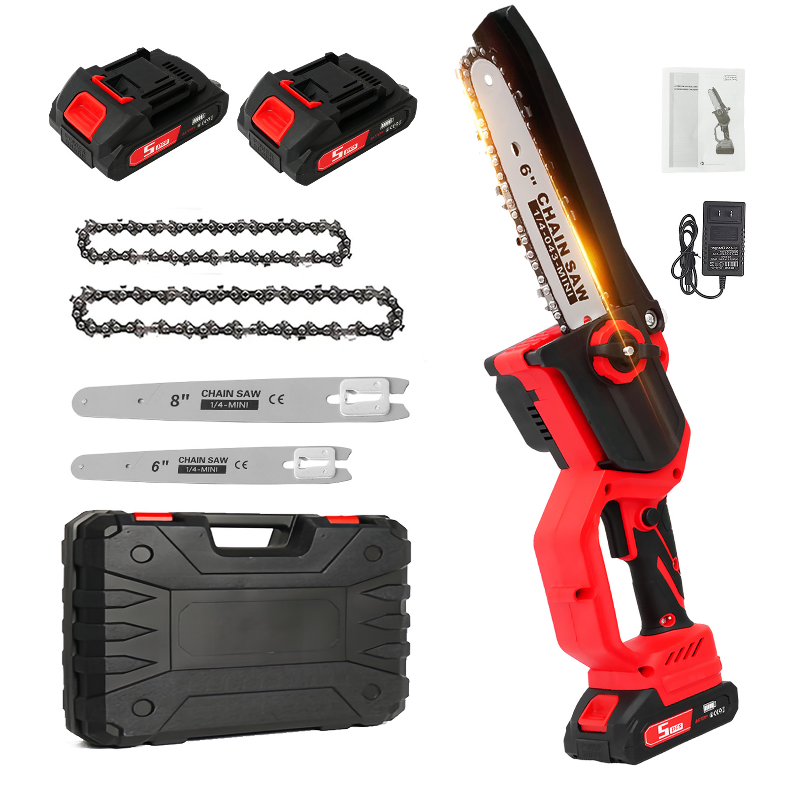 Mini Electric Chainsaw 6 Inch - 전기 체인톱 1380W 고속 브러시리스 30ft/s