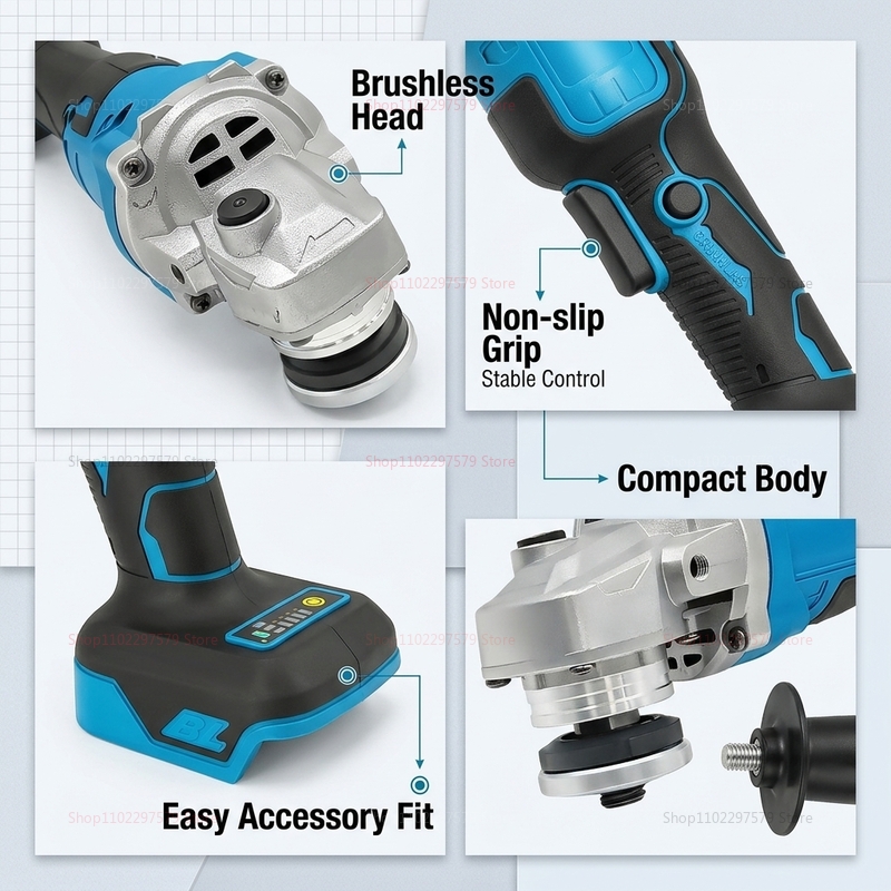 무선 브러시리스 앵글 그라인더 18V, 휴대용 전원 차 - Brushless Angle Grinder Battery Powered 리뷰 및 가격