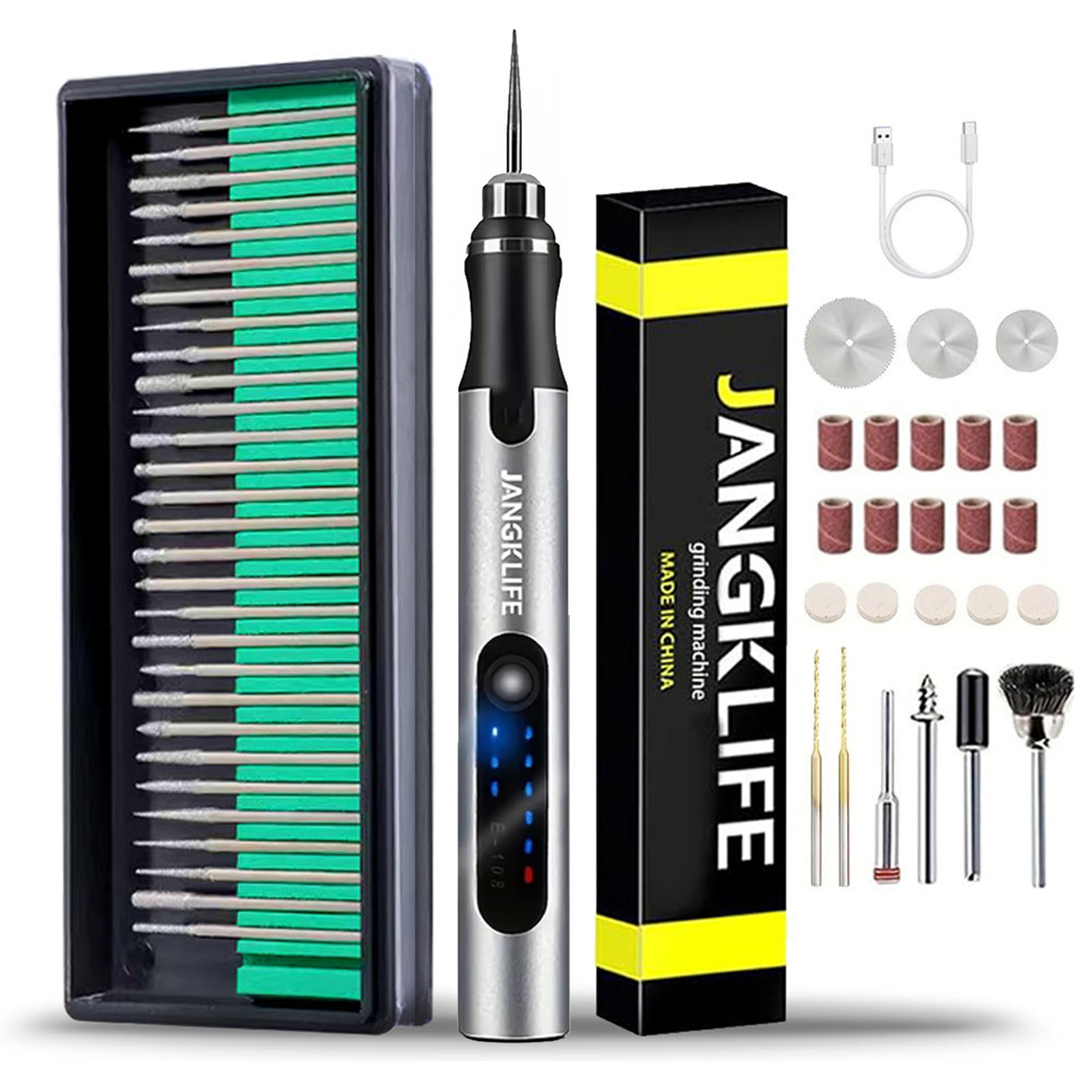 JANGKLIFE USB 무선 로타리 도구 키트 목공  - Cordless Rotary Tool Kit Accessories 리뷰 및 가격