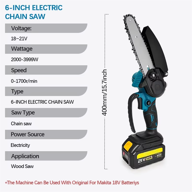 1700RPM 6인치 미니 리튬이온 전기 체인톱 한 손 - Mini Electric Chainsaw 6 Inch 리뷰 및 가격