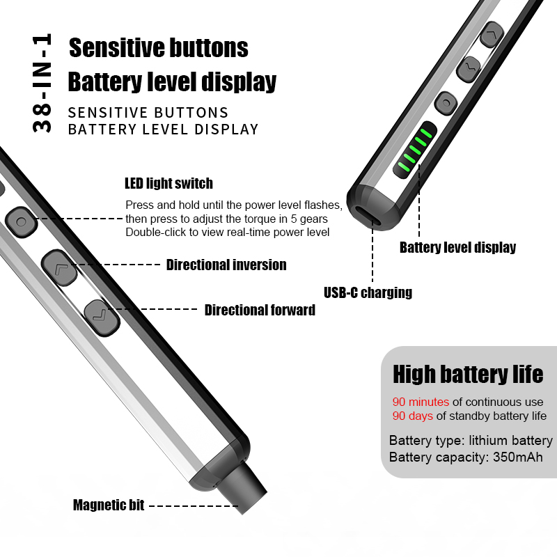전동 스크루드라이버 세트 정밀 전동 공구 키트 LED  - Electric Screwdriver Rechargeable Usb 리뷰 및 가격
