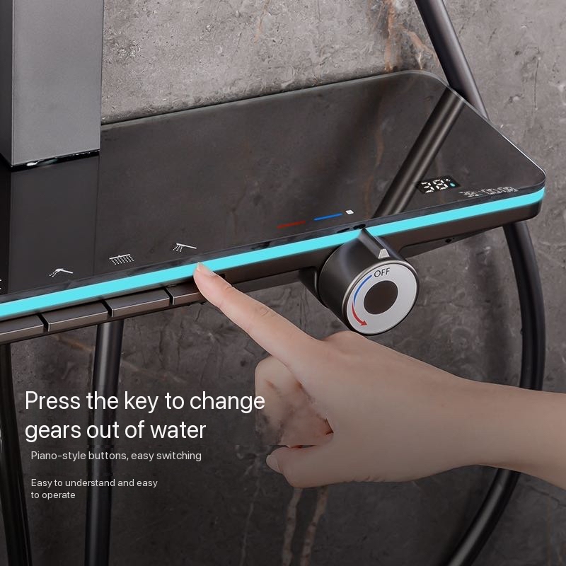 그레이 피아노 버튼 무드등 욕실 샤워 풀세트 디지털 디 - Plumbing 리뷰 및 가격