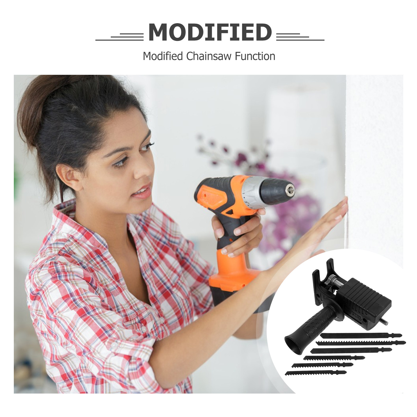 7피스 세트 전기 드릴 변환 톱 블랙 휴대용 왕복식 부 - Reciprocating Saw Attachment Drill 리뷰 및 가격