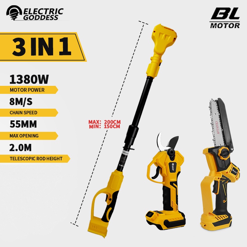 브러시리스 6인치 전기 체인톱 텔레스코픽 폴 전정기 높 - Mini Electric Chainsaw 6 Inch 리뷰 및 가격