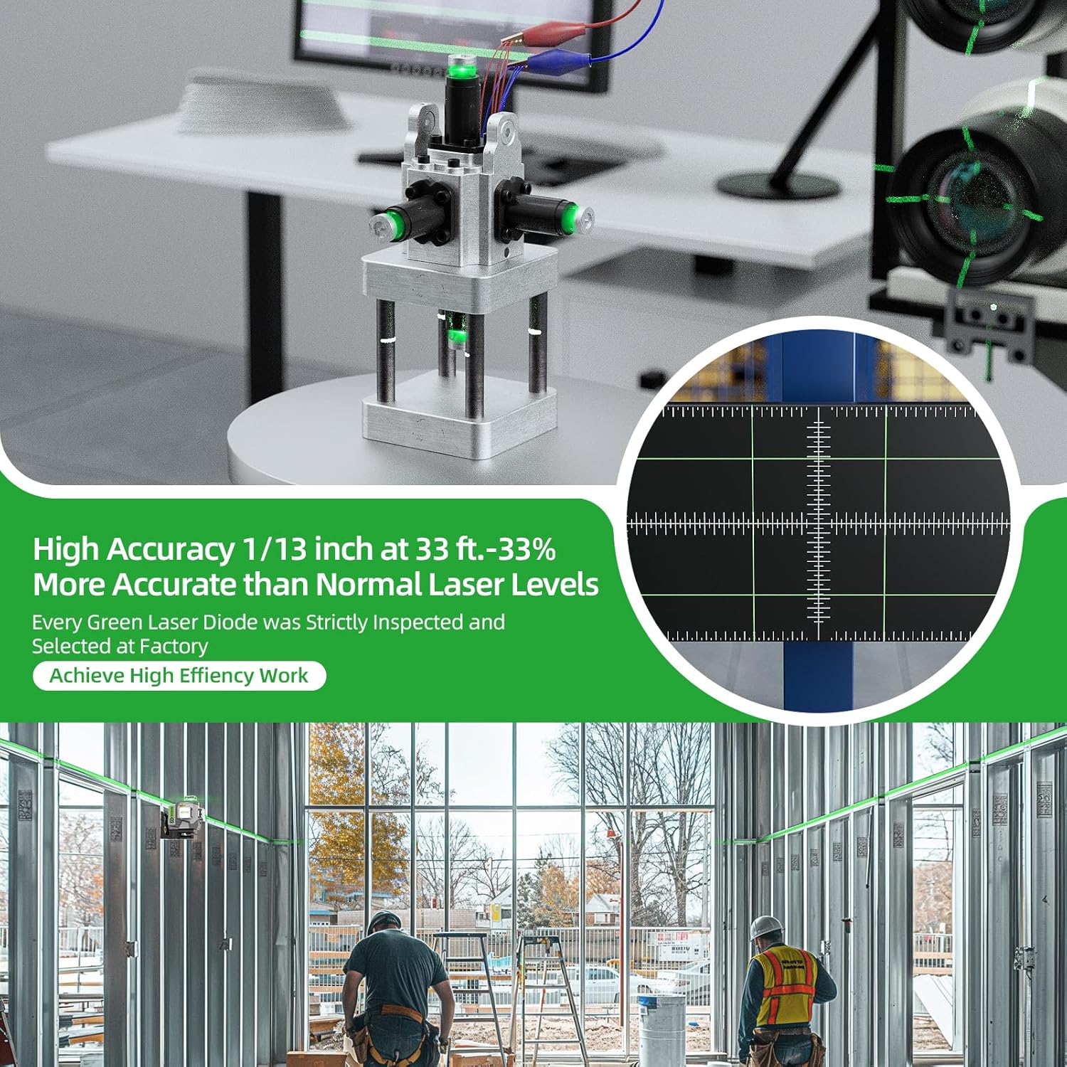 Huepar 4D 크로스 라인 레이저 레벨, 고정밀 ± - Laser Level 16 Lines 4D Green 리뷰 및 가격