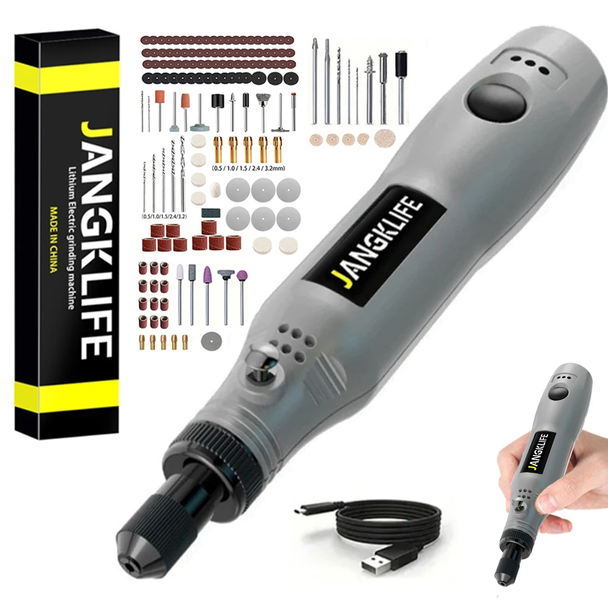 JANGKLIFE USB 무선 로타리 도구 키트 목공  - Cordless Rotary Tool Kit Accessories 리뷰 및 가격