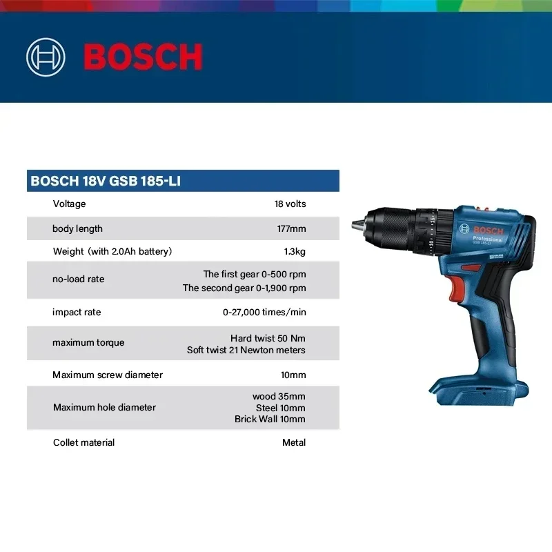 보쉬 GSB 185-LI 18V 브러시리스 무선 임팩트 - Brushless Cordless Electric Drill 18V 리뷰 및 가격