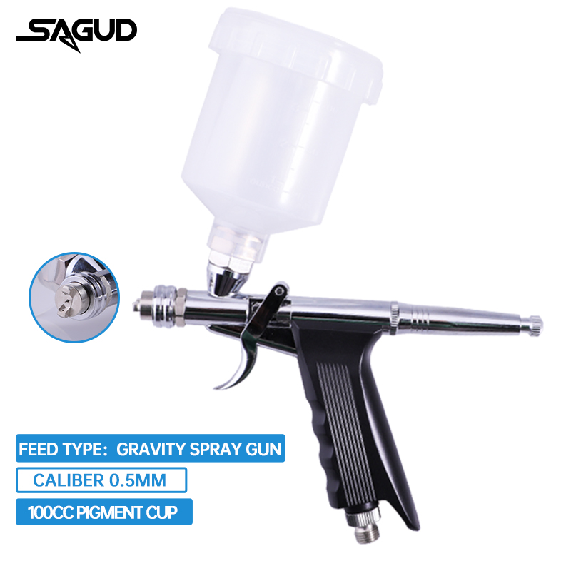 중력 피드 에어 브러시 듀얼 액션 권총 그립 트리거 형 - Airbrush Kit With Mini Compressor 리뷰 및 가격