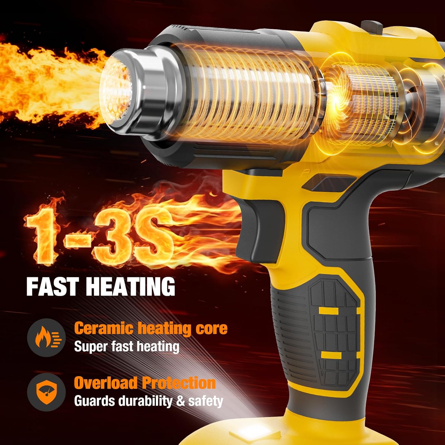 20V 배터리 호환 무선 열풍기, 7개 노즐 및 스크레 - Cordless Heat Gun For Shrink Tubing 리뷰 및 가격