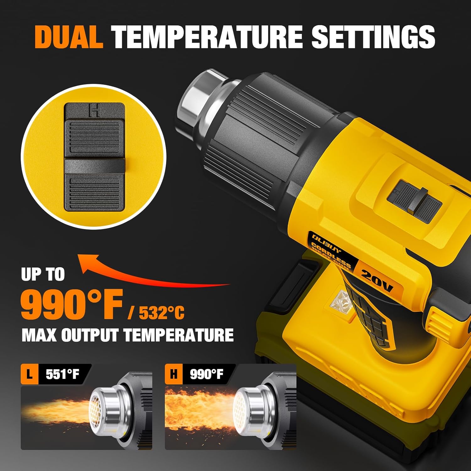 20V 배터리 호환 무선 열풍기, 7개 노즐 및 스크레 - Cordless Heat Gun For Shrink Tubing 리뷰 및 가격